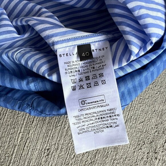 NWT Stella McCartney Gradient Stripe Button Shirt Blue Size 40 / 8 - Picture 5 of 5